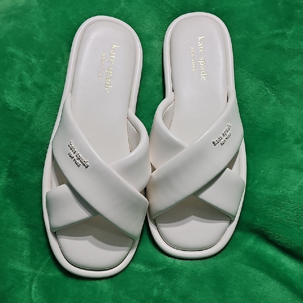 Kate Spade Cream Cross-Strap Sandals